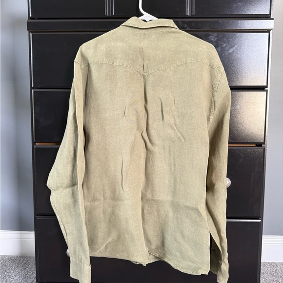 Lucky Brand Men’s Long Lseeve Olive Green Button-Up Shirt size XL - Picture 3 of 3